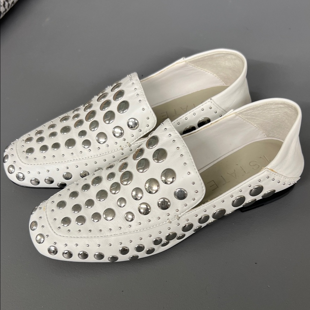 1. State White Studded Loafers